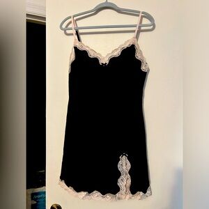 Black nightie with beige lace